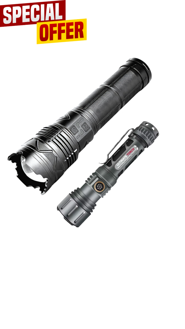 Ultimate Torch Birthday Combo – 10 000lm Laser LED + 5000lm Laser LED Zoom