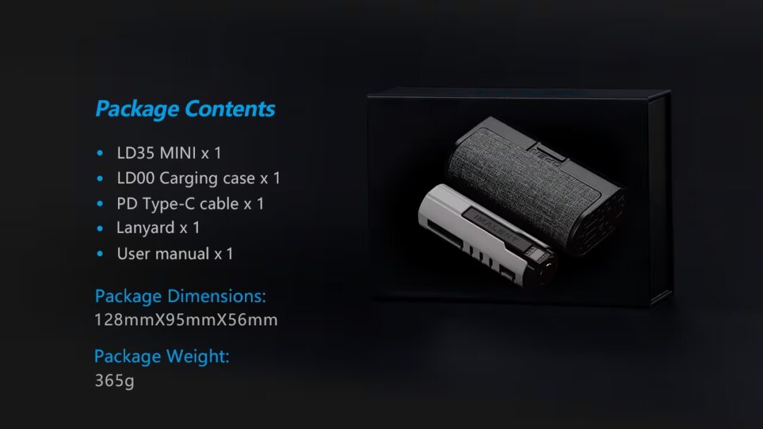 Imalent LD35 1200lm, 328m Throw, + Charging Case (Luxury Kit) - Image 2