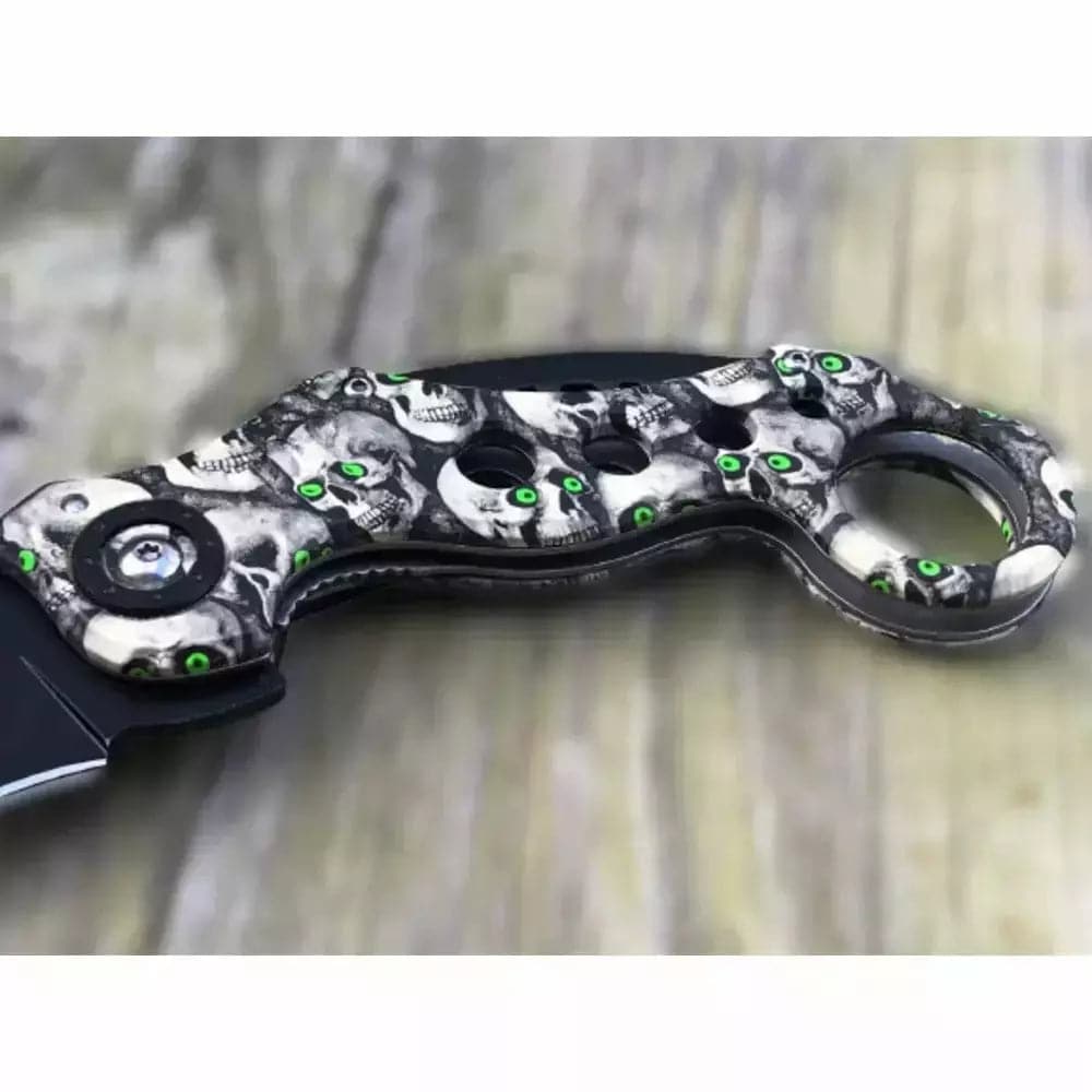 7.75" Z-Killer Zombie Skulls Fantasy Pocket Knife - Image 3