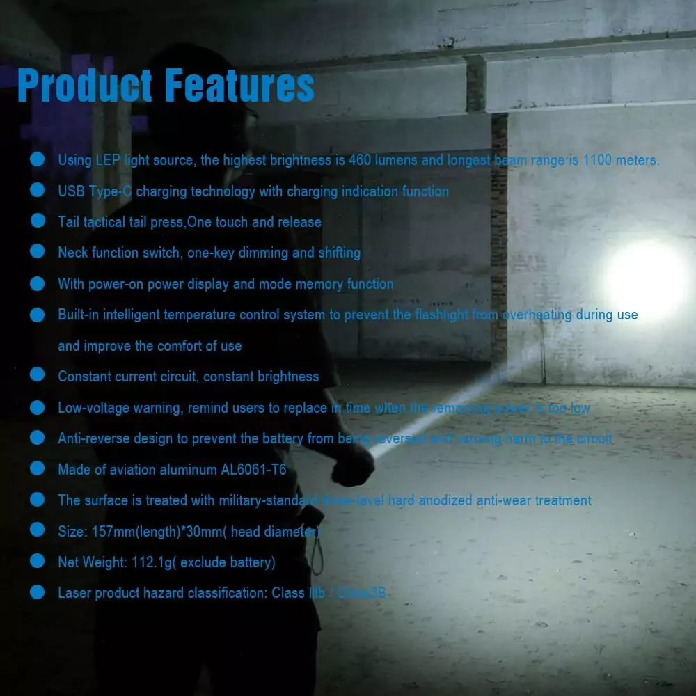 TrustFire T30R LEP, 460Lumen, 1100m Throw - Image 3