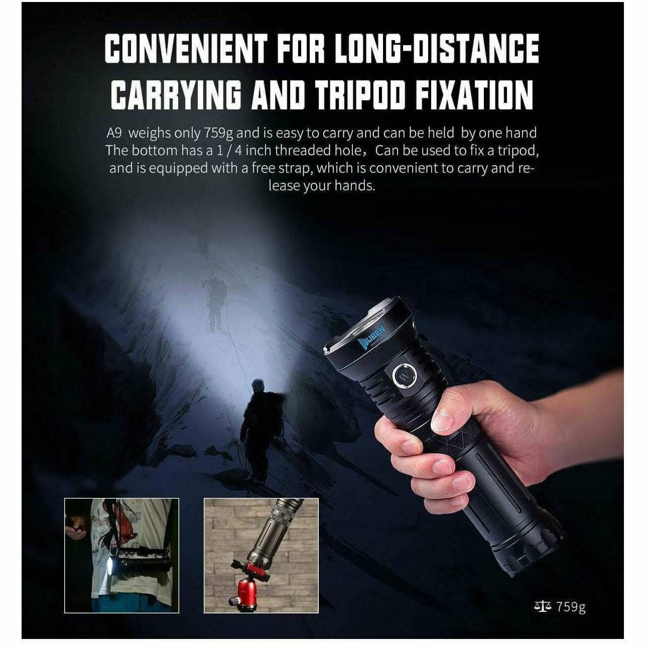 Wuben A9, 12000 Lumen, 420m Throw Rechargeable - Image 13