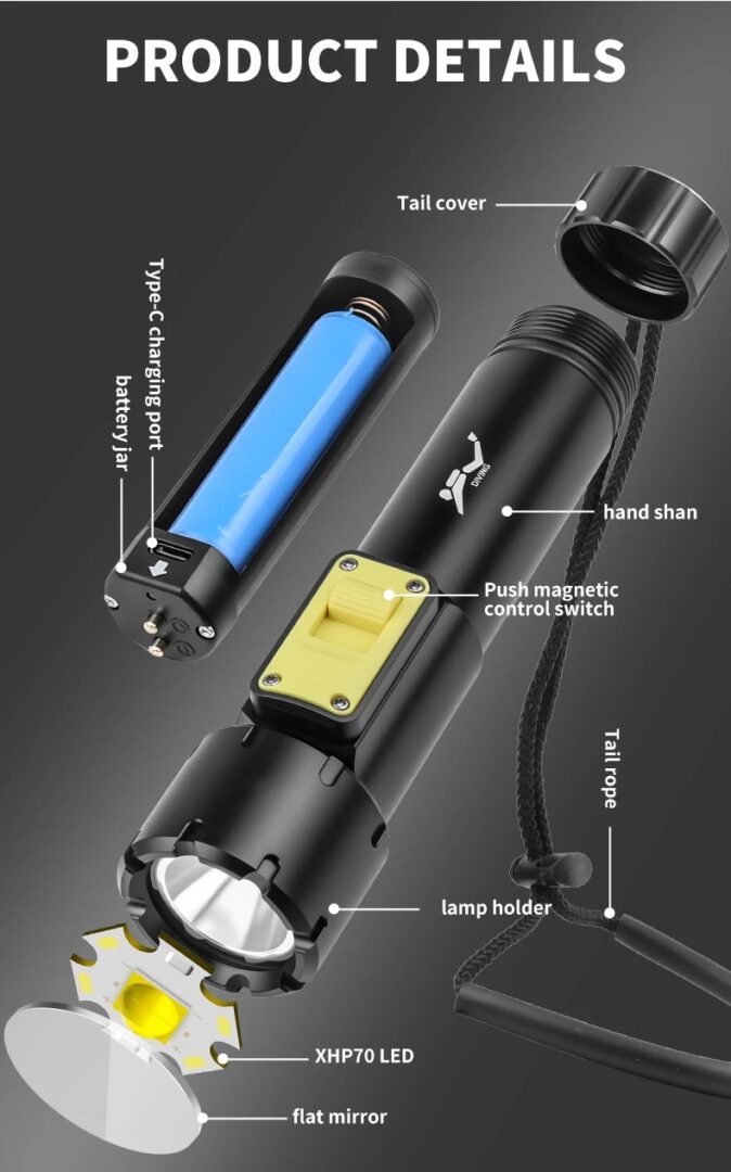 8000 lm Ultimate Torch® D-611 Pro Diving Flashlight –Beast of the Depths - Image 12