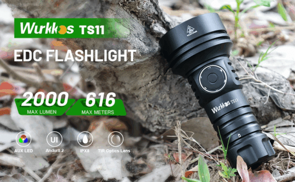 Wurkkos TS11 2000 Lumen 616m Throw Rechargeable Mini Flashlight with 18350 Battery - Image 12