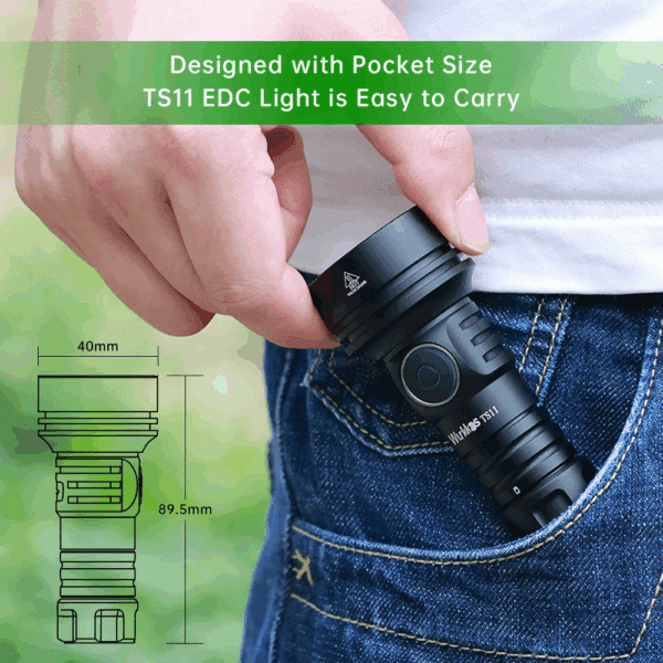 Wurkkos TS11 2000 Lumen 616m Throw Rechargeable Mini Flashlight with 18350 Battery - Image 15