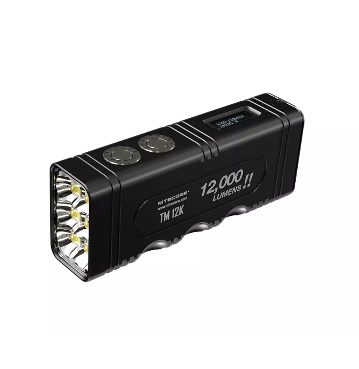 NITECORE TM12K 12000LM High-Power Rechargeable Tactical Flashlight – Professional LED Security Torch