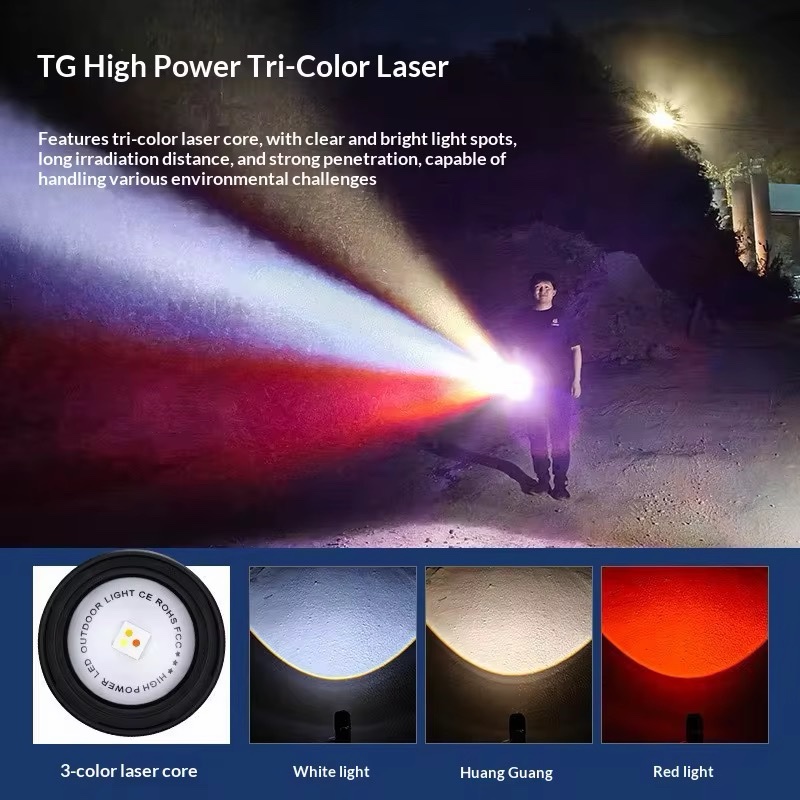 10 000 LUMEN TRI-COLOR LASER LED TORCH - Image 8