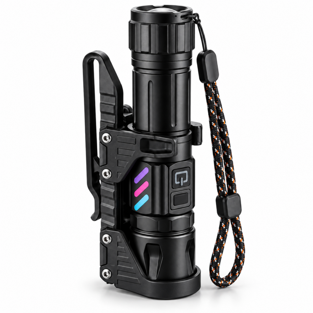 8,000LM Laser LED Tactical EDC Flashlight | Security Belt Holster - Image 4